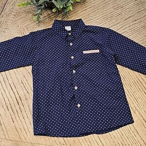 Navy button down blouse size 7 new never worn